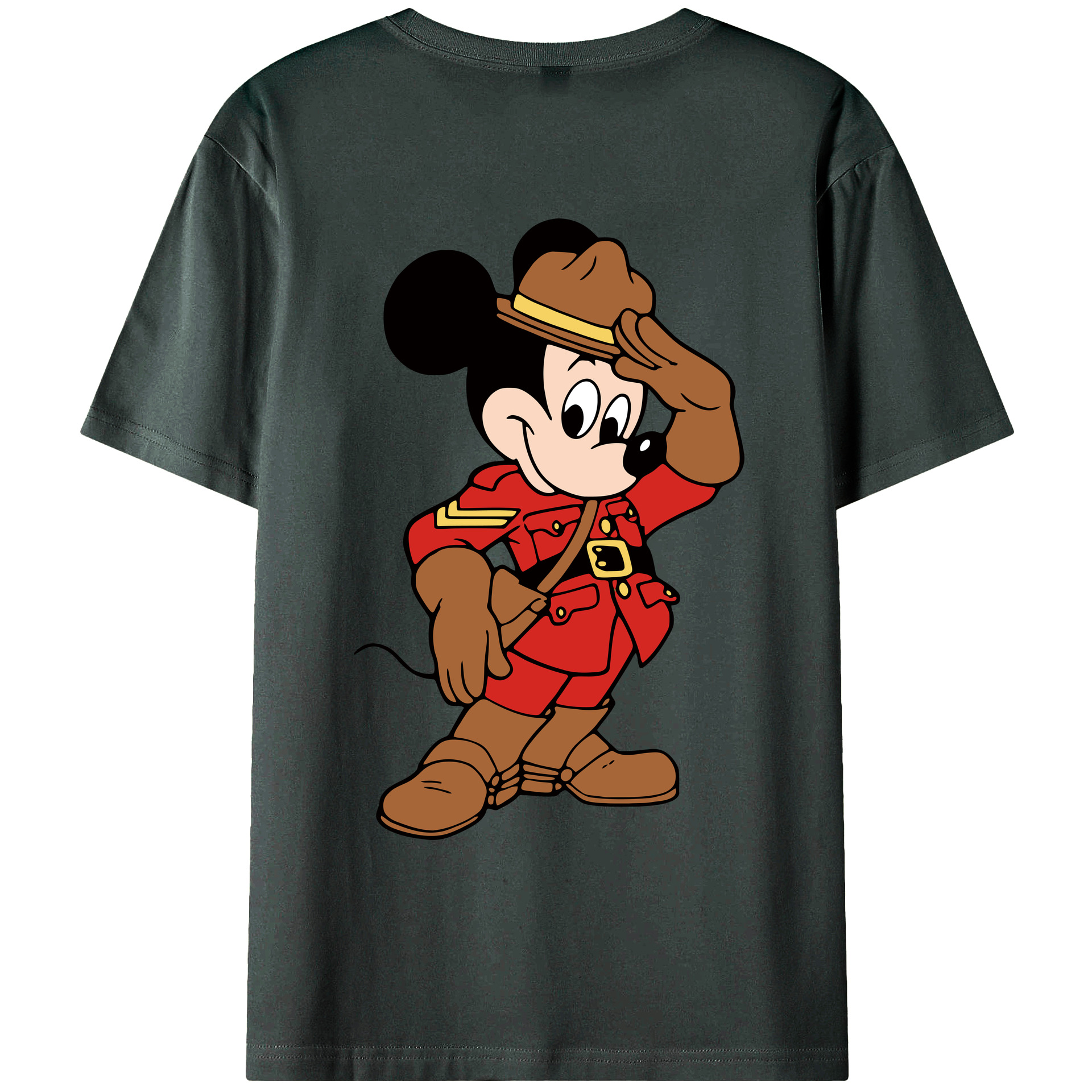 ミッキーマウス Mickey Mouse 綿100％ メンズ半袖Tシャツ（バックプリント） 通気性